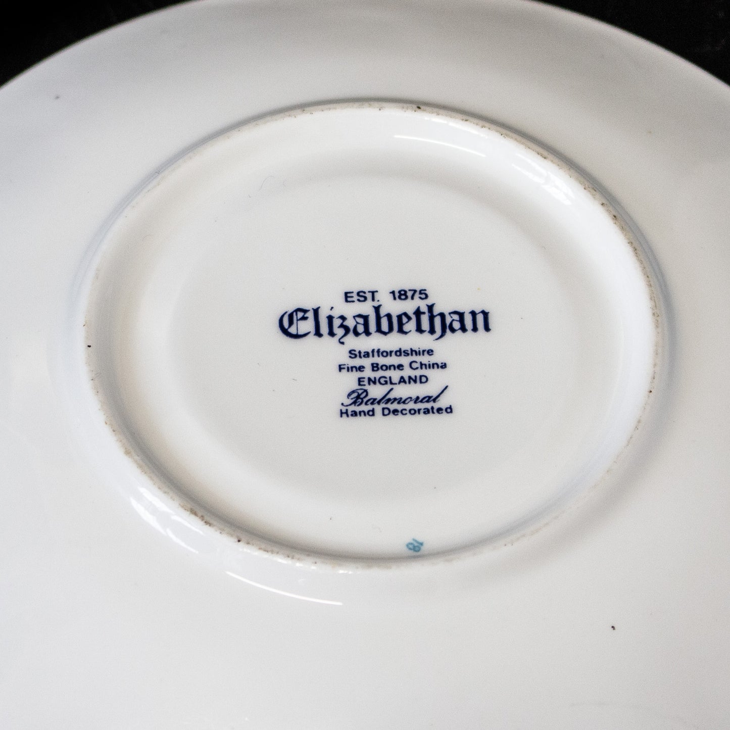 Vintage Elizabethan Balmoral Staffordshire Teacup & Saucer Blue