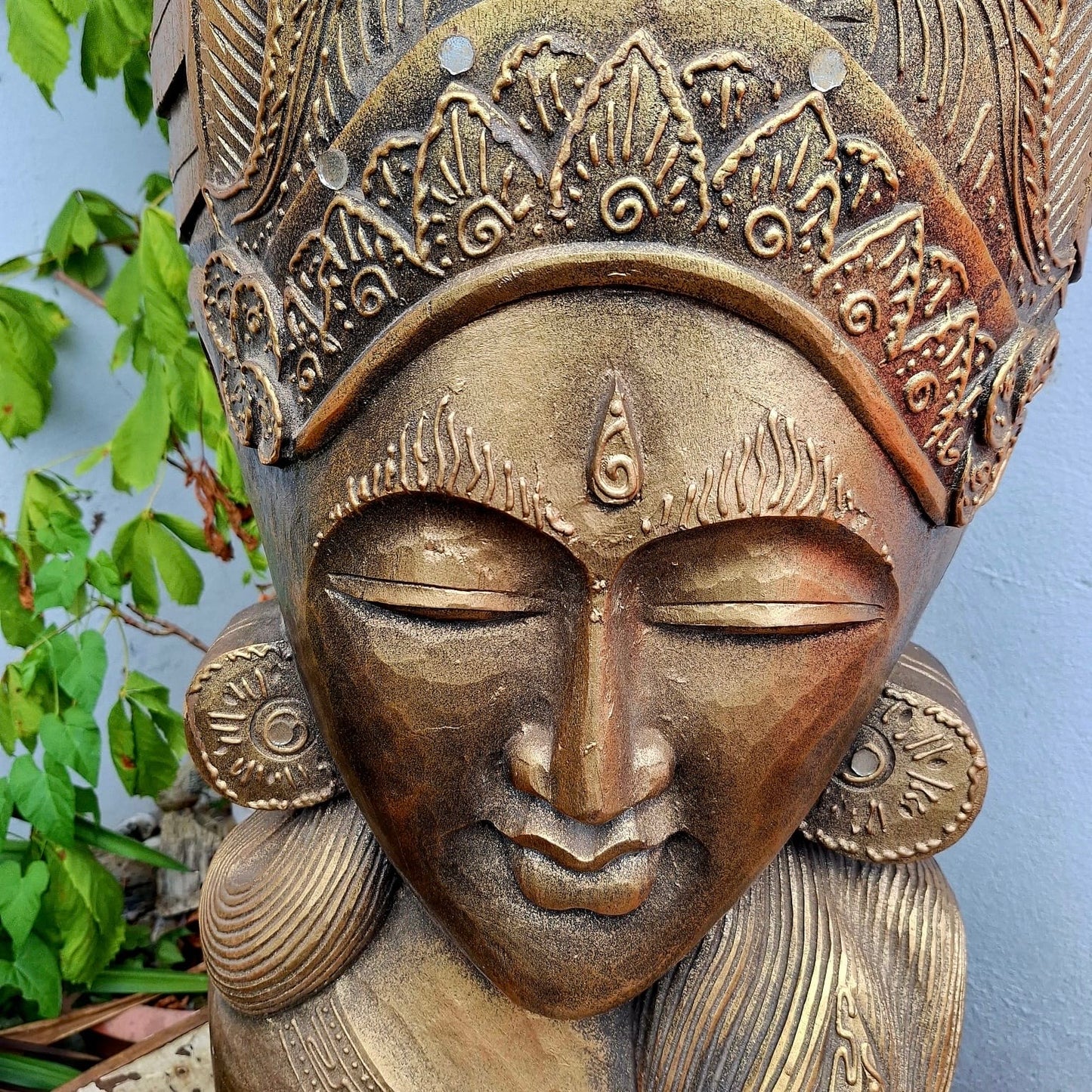 Solid Wood Buddha Maitreyaln Statue