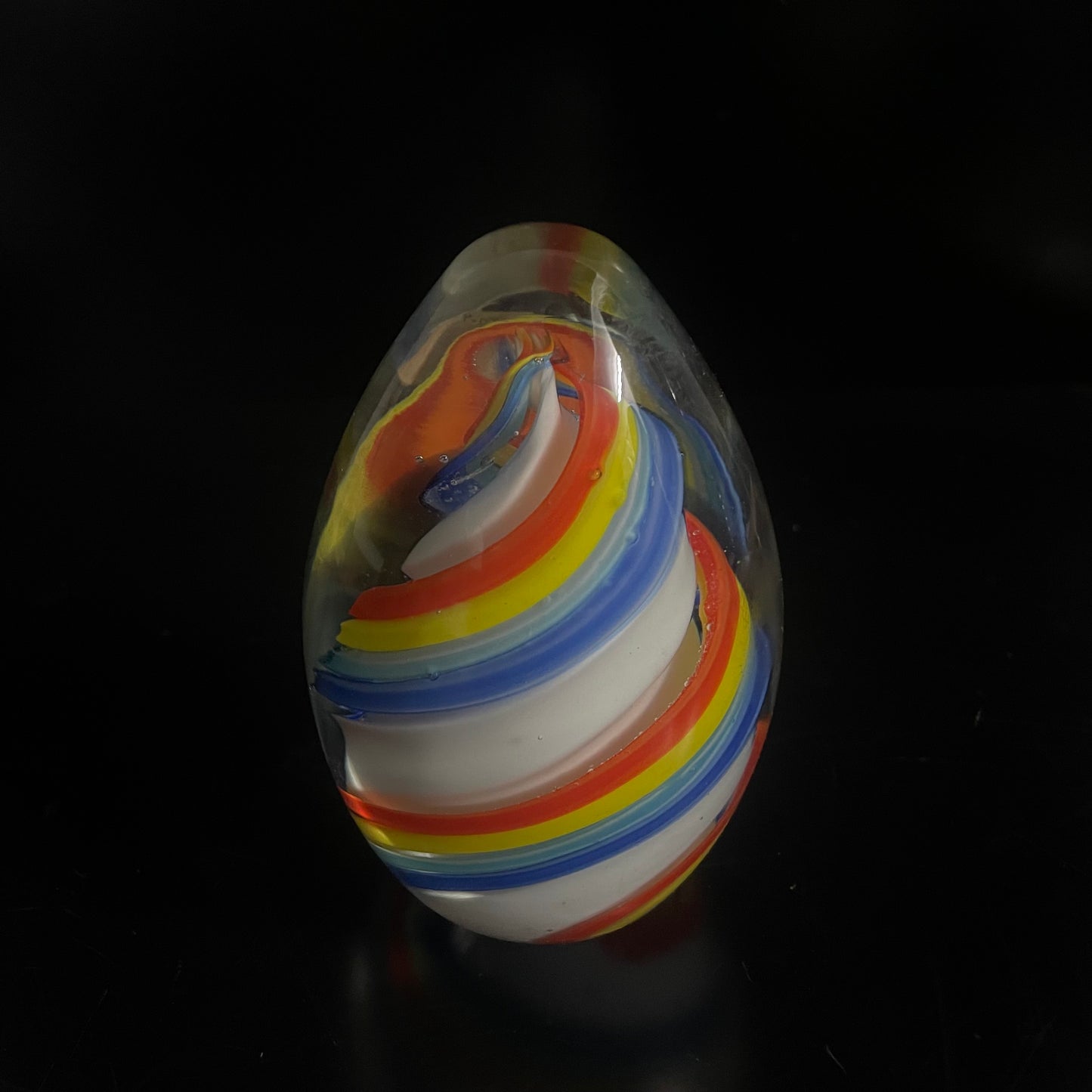 Vintage Large Candy Striped Rainbow Paperweight