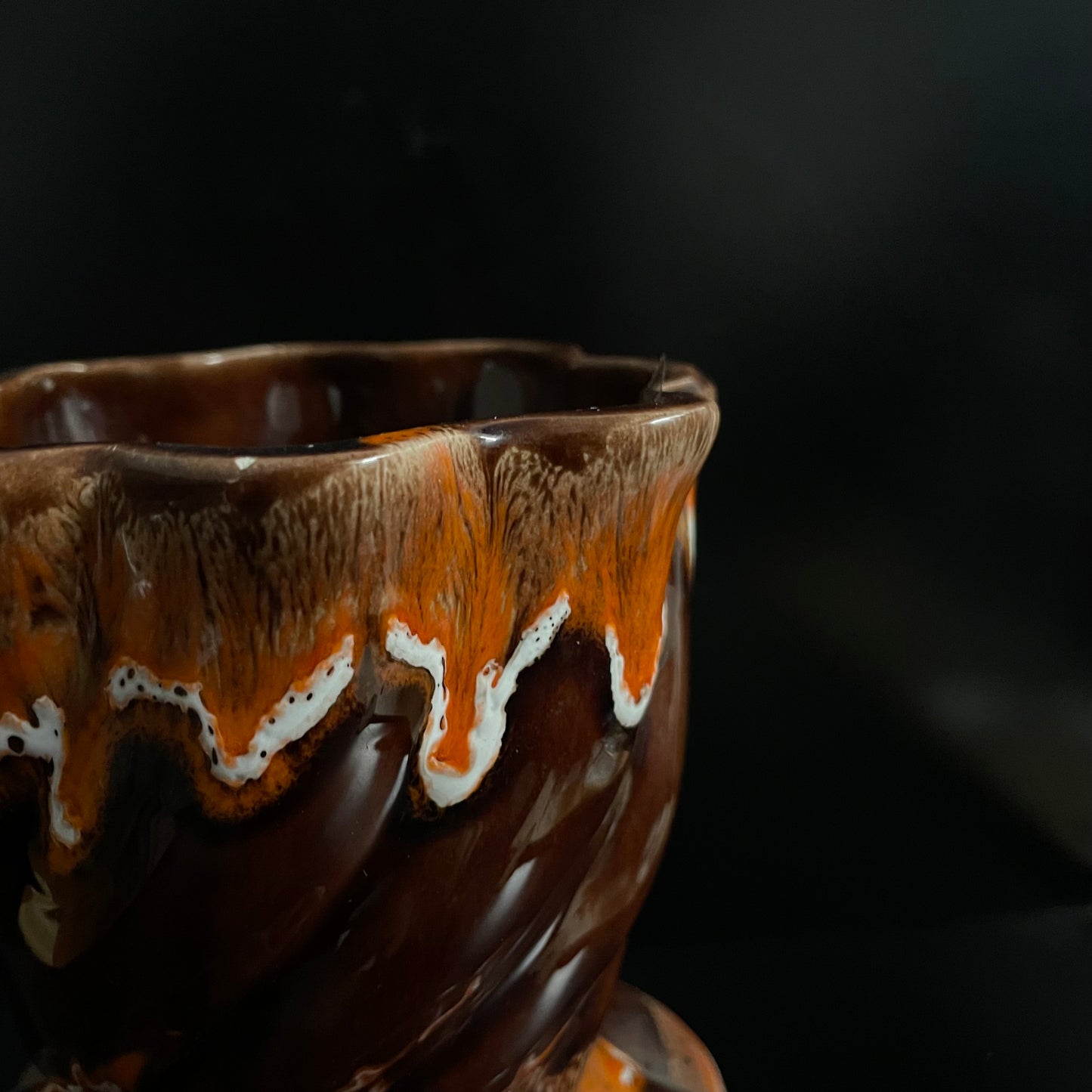 Vintage Mid Century Brown / Orange Vase