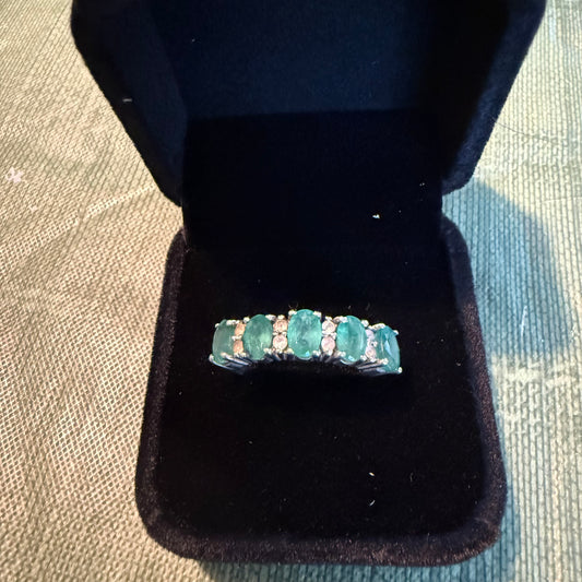 Emerald 925 Women’s Eternity Style Ring Co80-11