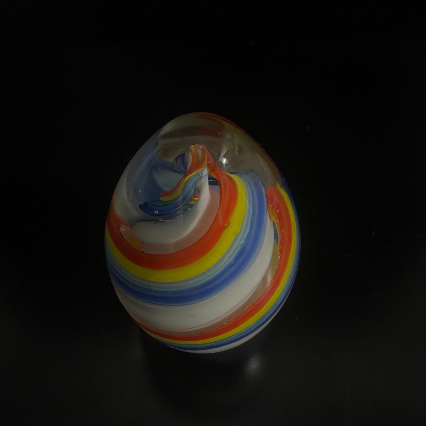 Vintage Large Candy Striped Rainbow Paperweight