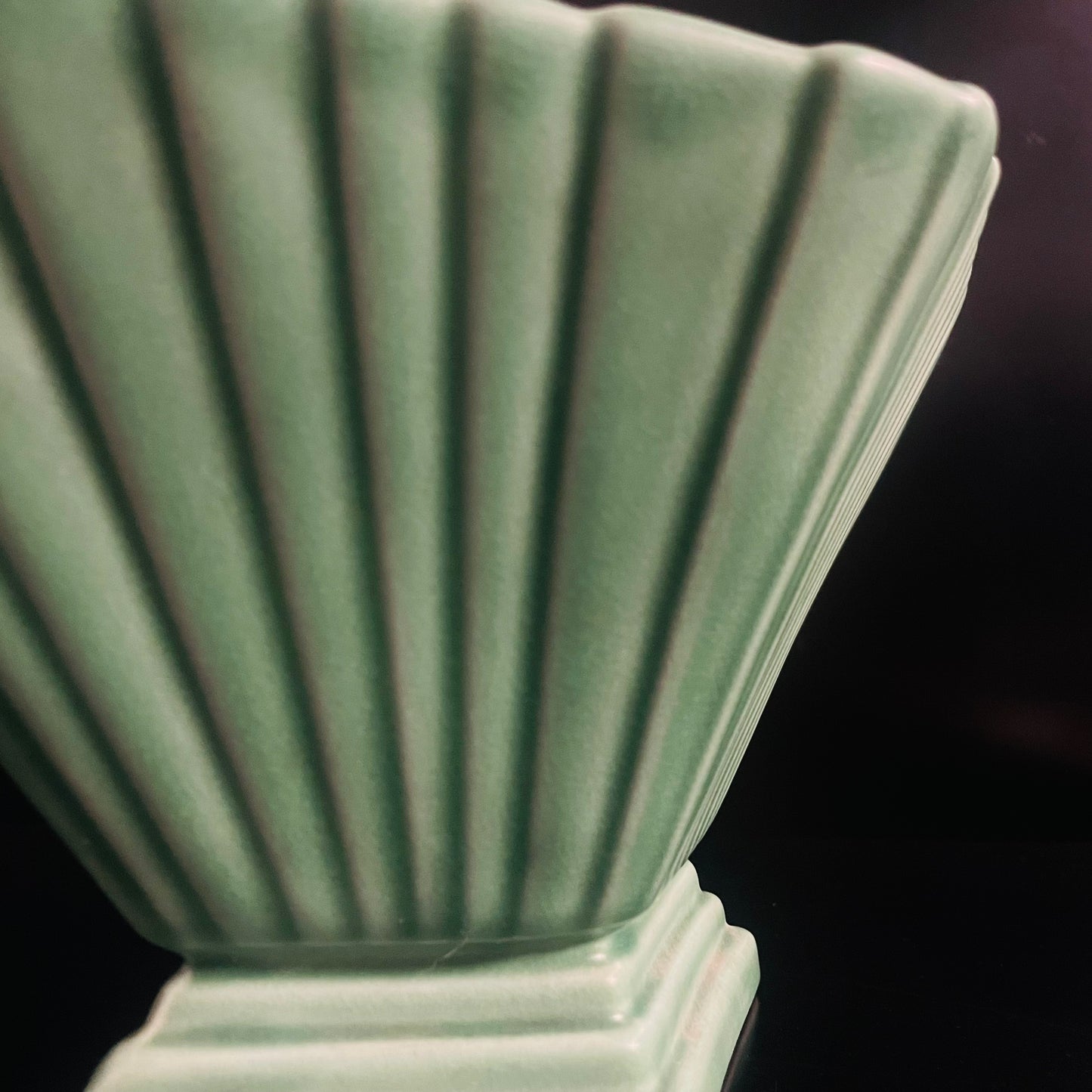 Vintage Art Deco Sylvac Green Pleated Vase