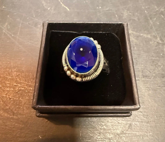 925 Deep Blue Stoned Ring Co29