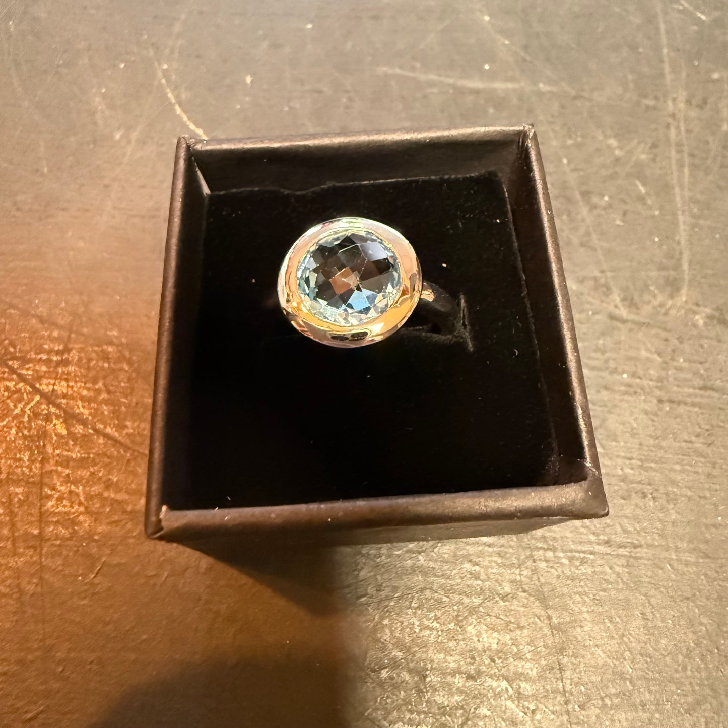 925 sliver light opal ring