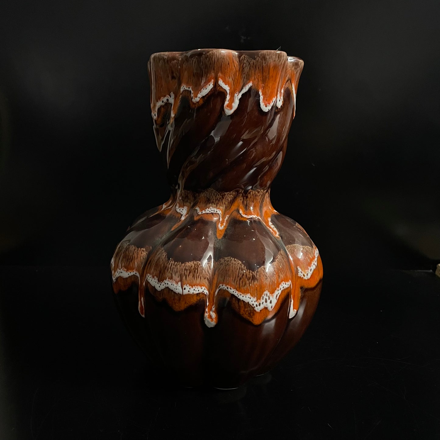 Vintage Mid Century Brown / Orange Vase