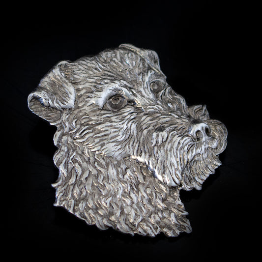 Vintage 925 Silver Airedale Terrier Dog Brooch