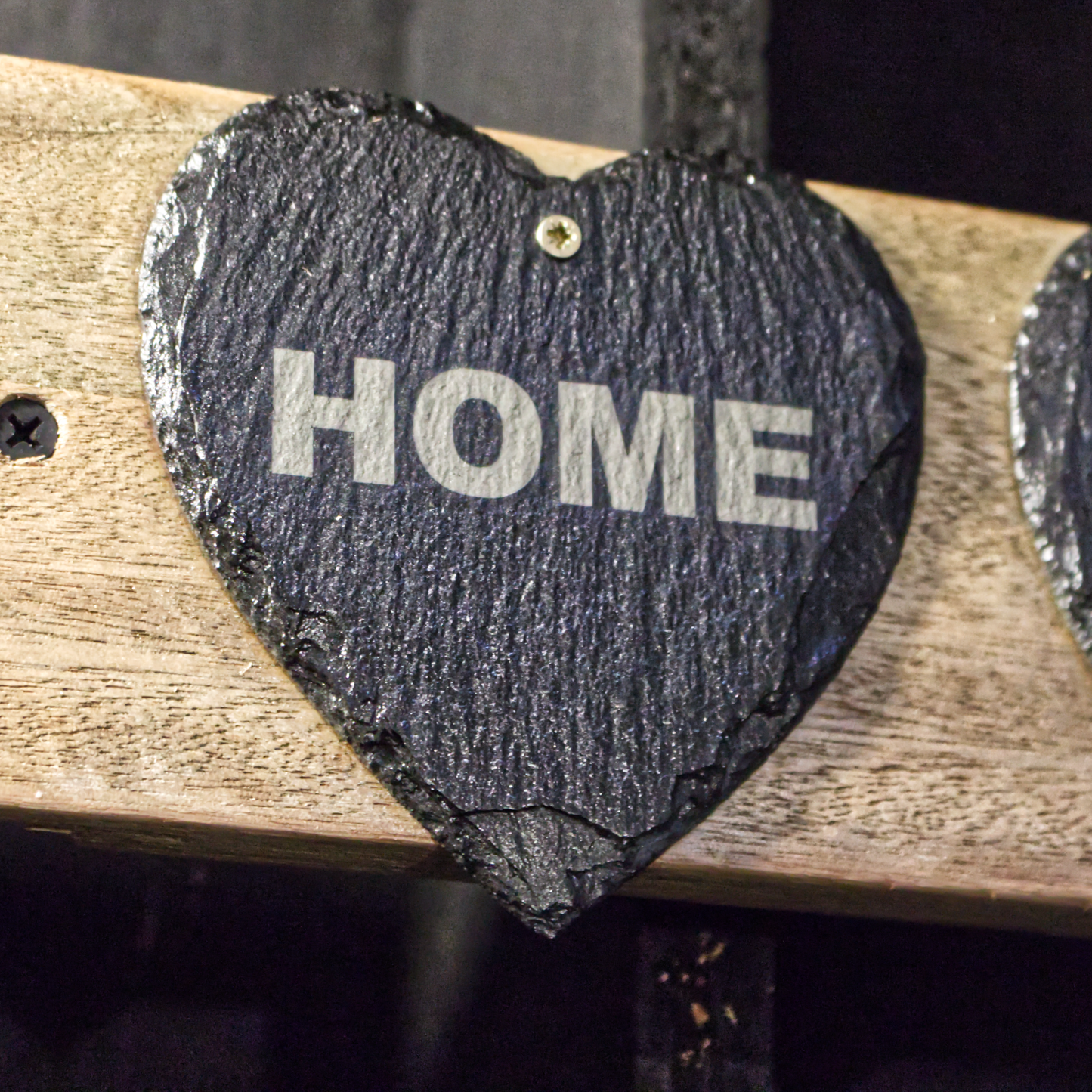 Personalised Handmade Reclaimed Wood & Slate Heart Plaque