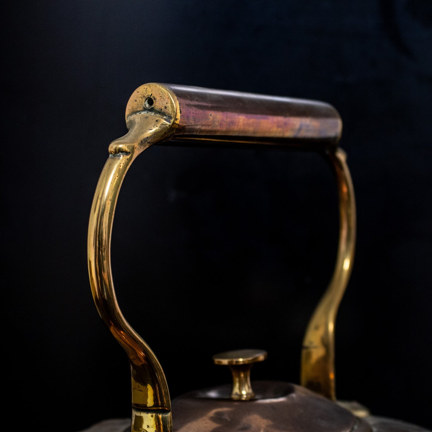Antique Vintage Copper / Brass Large Engraved Kettle