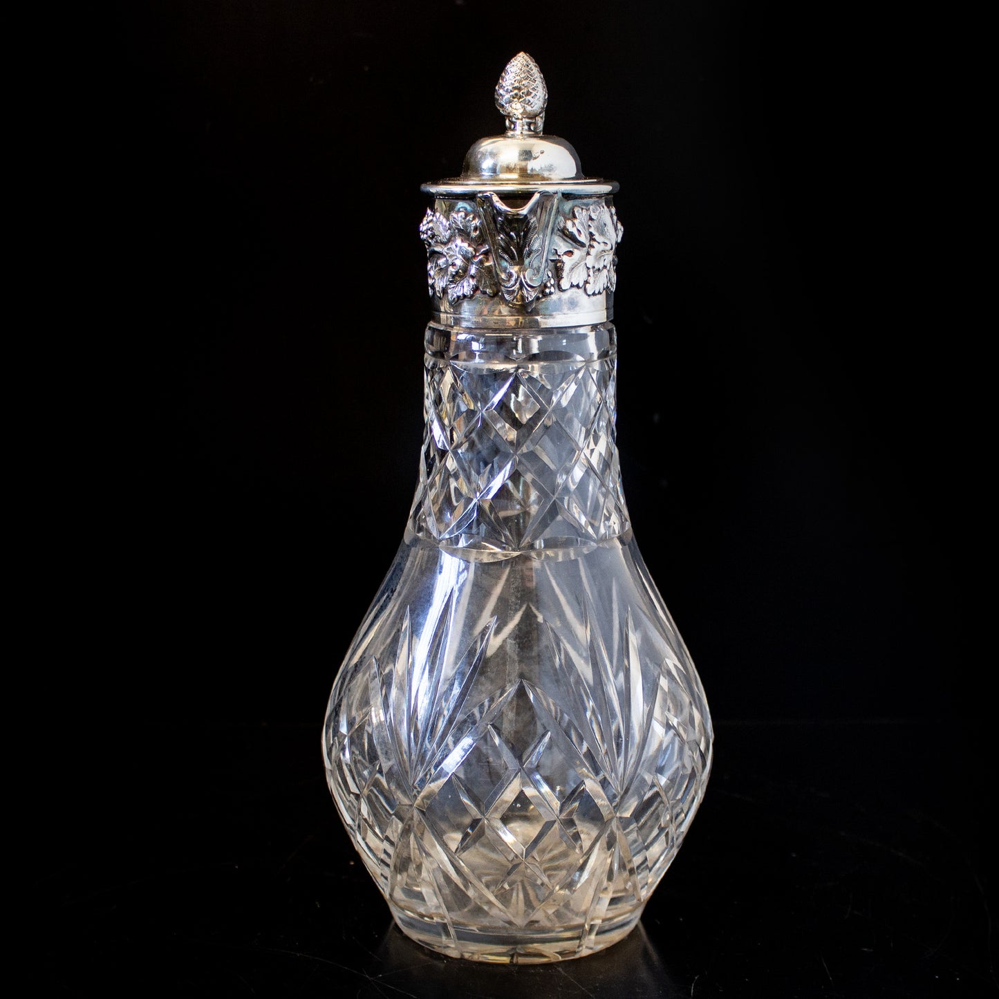 Antique Vintage Mappin & Webb Silver Plate Cut Glass Claret Jug