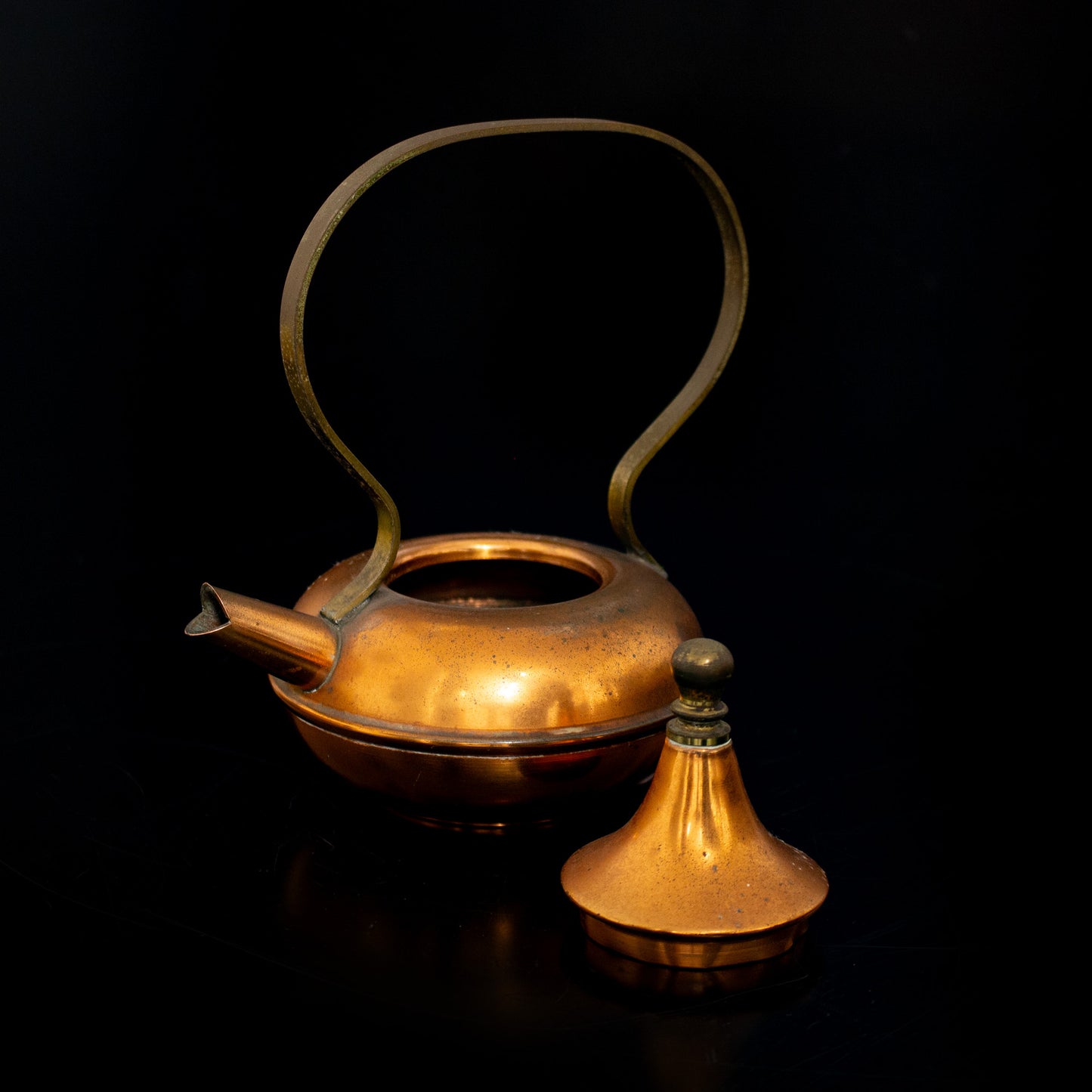 Vintage Miniature Copper / Brass Handled Kettle