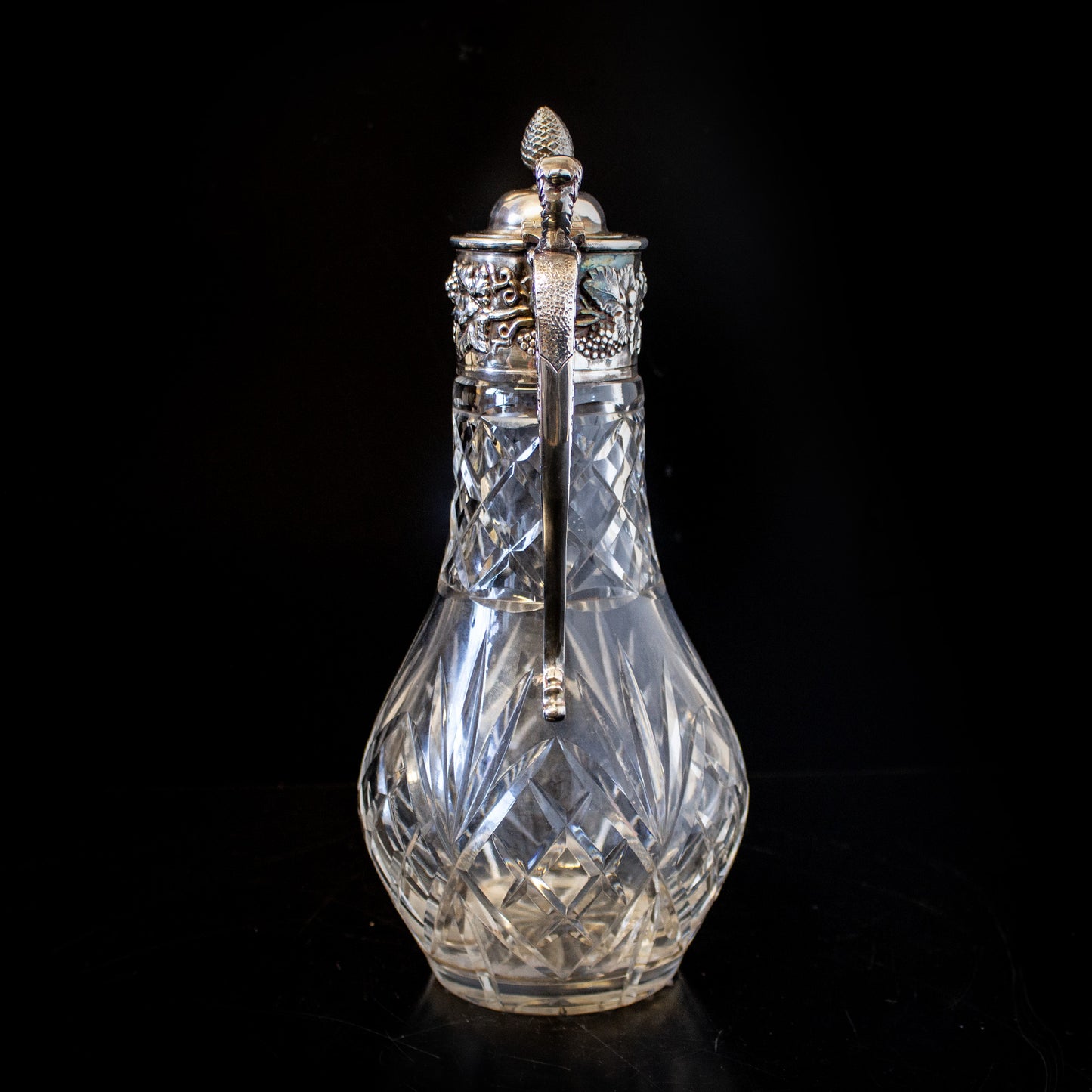 Antique Vintage Mappin & Webb Silver Plate Cut Glass Claret Jug