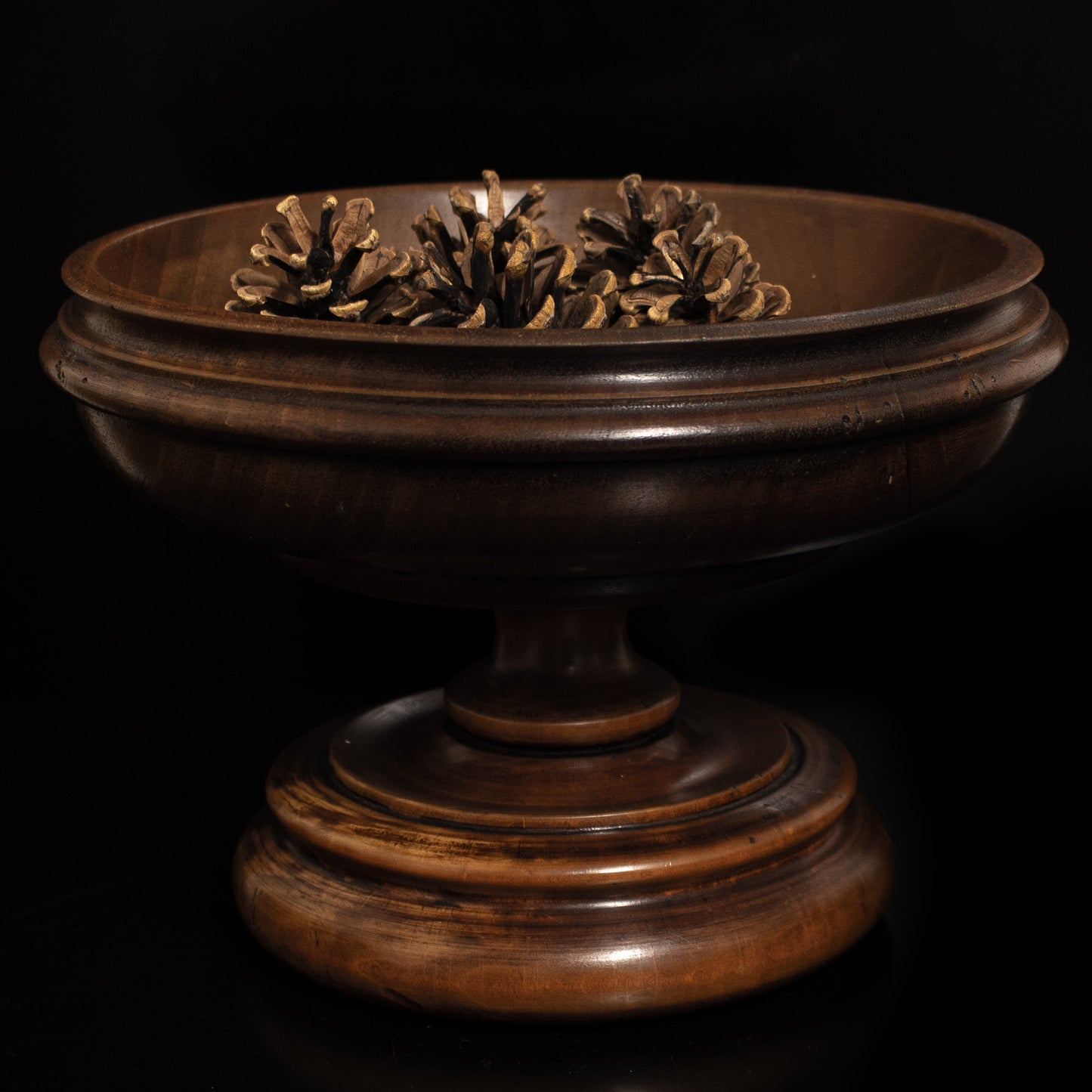 Vintage Rustic Solid Wood Bowl On Plinth