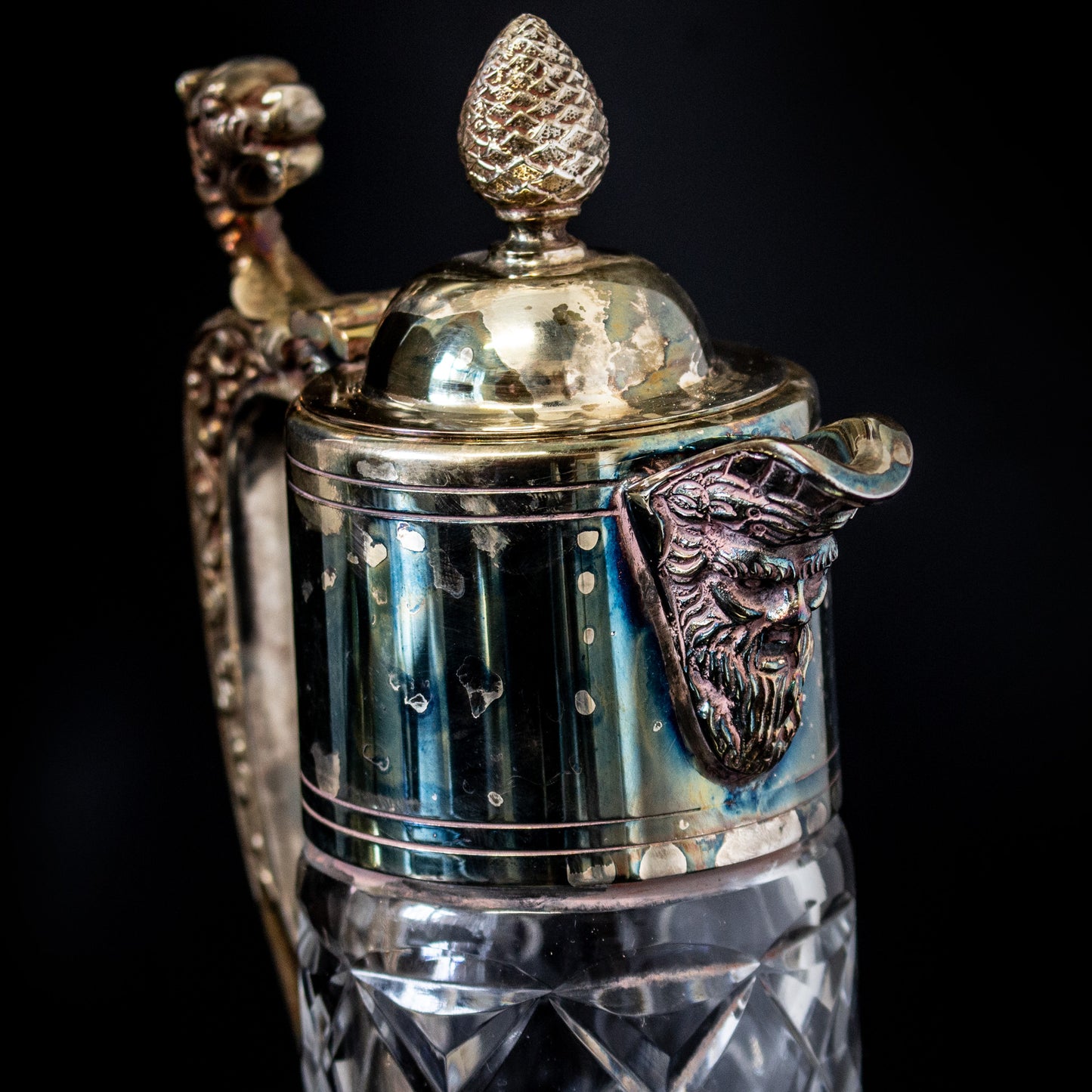 Antique Vintage Mappin & Webb Silver Plate Cut Glass Claret Jug