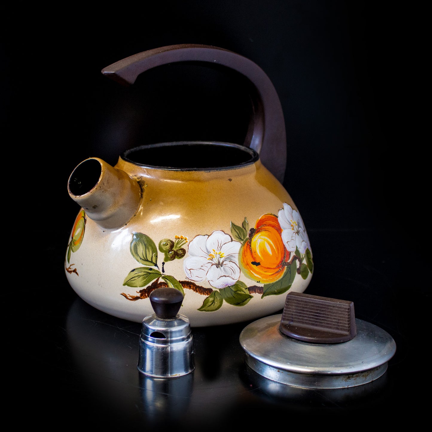Vintage Mid Century West German Baumann Enamel Kettle