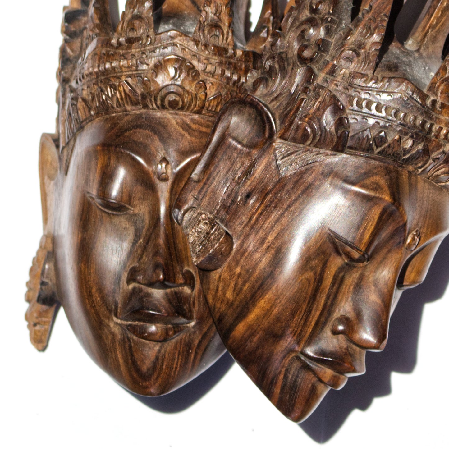 Vintage Pair 1940 Rama and Sita Indonesia Carving Bali Ramayana Art