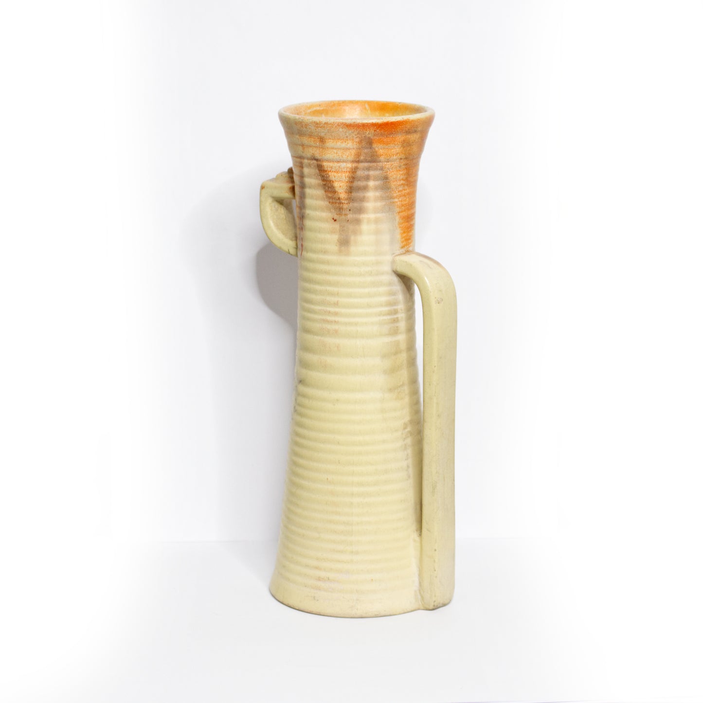 Vintage Mid Century Loop Handle Art Deco Pot / Vase English Made