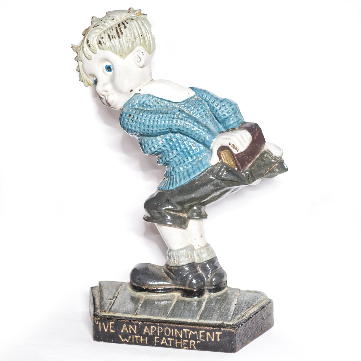 Vintage Cold Painted Cast Iron Novelty Door Stop